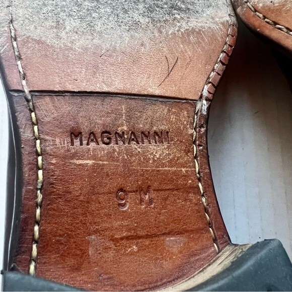 Magnanni Brown Leather Classic Penny Loafer Slip On Shoes Men’s Size 9 M 14658 - Picture 15 of 16